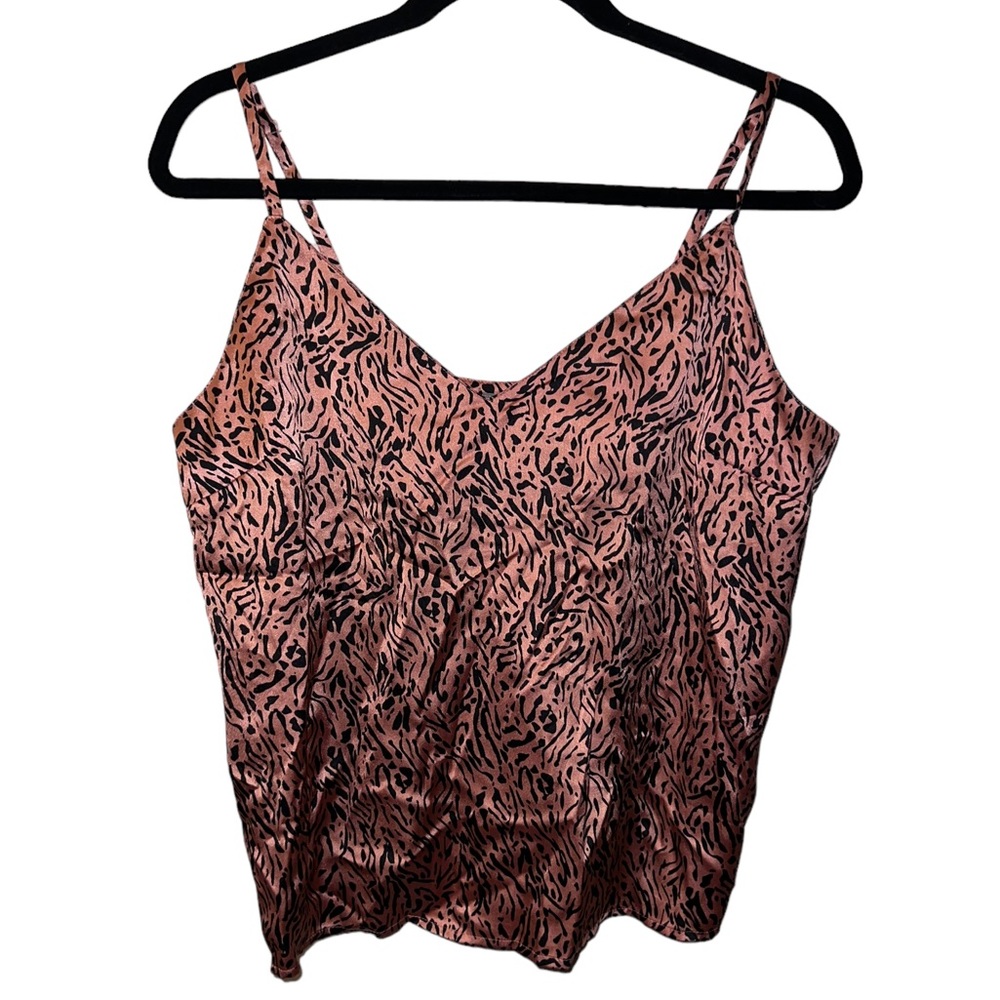 ASOS Pink Black Zebra Satin Cami Tank Top *NWT* Women’s Size 8